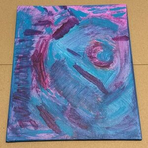 Abstract Blue and Purple Canvas Art modern love wellness rehab 8x10 canvas board